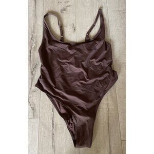 SKIMS, Scoop Neck One Piece Swimsuit/Bathing Suit, Womens Size 2XL Brown